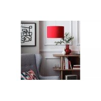 Drum Shade Classic Drum Design For A Ceiling Light Styled In A Bold Deep Red Fabric, It Adds A Great Finishing Touch To A Decorating Theme - Deep Red 20X30Cm