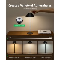 Bojim Cordless Table Lamp Portable Battery Operated Led Lamp 3 Color Stepless Dimming Touch Lamp For Bedroomliving Roompati