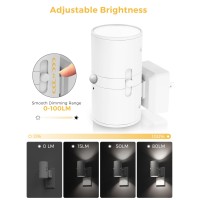 L Lohas Led Motion Sensor Night Light 2 Pack Bright Night Light 5000K Daylight White Motion Activated Night Light Dimmable