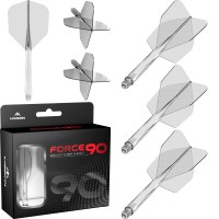 Mission Darts Force 90 | Integrated Precision Moulded Dart Flight And Shaft System, Pack Of 3 Professional Highly Durable 2-In-1 Combined Dart Flights And Stems | Standard No.6 (Clear, Tweenie)