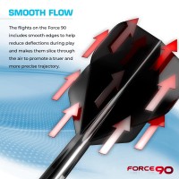 Mission Darts Force 90 | Integrated Precision Moulded Dart Flight And Shaft System, Pack Of 3 Professional Highly Durable 2-In-1 Combined Dart Flights And Stems | Standard No.6 (Clear, Medium)