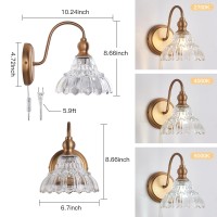 Tlolgt Plug In Vintage Wall Sconces Set Of Two Brass Modern Wall Light Fixtures Antique Vanity Lights For Living Room Fireplace