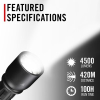 Coast Xp14R 4500 Lumen Usbc Rechargeable Led Flashlight With Slide Focus And Pure Beam Focusing Optic 5 Light Modes