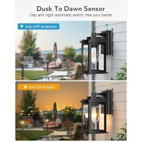 Vianis Black Dusk To Dawn Outdoor Lights For House 2 Pack Outdoor Wall Lights Waterproof Porch Lights Outdoor Exterior Lighti