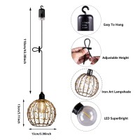 Ecogehen Battery Operated Pendant Lights Kitchen Island Decorative Chandelier For Gazebo Hanging Lamp With Remote Timer Led Bulb