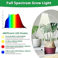 Halo Grow Light Yadoker Clip Led Growing Light Full Spectrum For Indoor Plants Plant Lamp With 360Rotatable Gooseneck 10 Level D