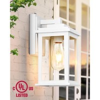 Vianis White Outdoor Wall Lights 2 Pack Dusk To Dawn Exterior Lighting Fixtures Modern Outside Lights For Hhouse Porch Garage