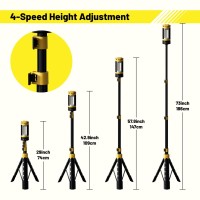 Lhotse Rechargeable Cordless Work Light Kit With 83 Detachable Tripod Stand 3000 Lumen Triple Dimmable And Rotatable Led Lam