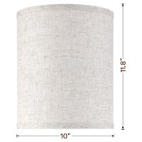 Jerhous Tall Drum Lamp Shades Set Of 2 Medium Oatmeal Linen Textured Lampshade 10Top X 10Bottom X 118Highspider Farmhou