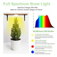 Ceiling Grow Light For Indoor Plants Yadoker 48 Leds Full Spectrum Halo Plant Light 5V Safe Voltage Growing Lamp With 81216H