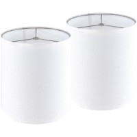 Jerhous Tall Drum Lamp Shades Set Of 2 Medium White Textured Lamp Shade 10Top X 10Bottom X 118Highspider Modern Lampsha