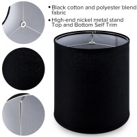 Jerhous Tall Drum Lamp Shades Set Of 2 Medium Black Lampshade 10Top X 10Bottom X 118Highspider Modern Lamp Shade For Ta