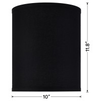 Jerhous Tall Drum Lamp Shades Set Of 2 Medium Black Lampshade 10Top X 10Bottom X 118Highspider Modern Lamp Shade For Ta