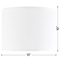 Jerhous White Textured Linen Lampshade Drum Lamp Shade 13Top X 13Bottom X 10Highspider Medium Modern Lamp Shades For Tab