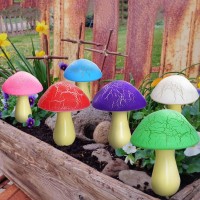 Homeleo 8Pack Newest Cracked Mushrooms For Garden Decor Solar Mushroom Lights Outdoor Super Cute Whimsical Garden Art For Yar