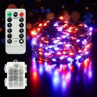 Twinkle Star Purple Orange Halloween Lights 100 Led 33Ft Fairy Lights With Remote Control Timer 8 Lighting Modes Battery