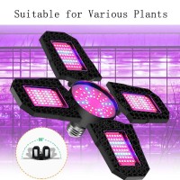 Tophomer 120W Grow Light Full Spectrum Led Palnt Light Indoor Plants With 90 Degree Adjustable Light Panel For Greenhouse Vegetable Growing Easy To Install (240 Leds)