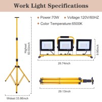 Dntgr 22000 Lumen Work Lights With Stand 3 Adjustable Head Led Work Light With Adjustable And Foldable Tripod Stand Waterproo