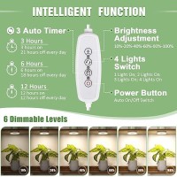 Lordem Ceiling Grow Light For Indoor Plants 192 Leds Full Spectrum Led Plant Light Plant Lamp With 3612H Auto Switch 4 Brig