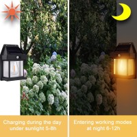 Mutois 4 Pack Solar Wall Lights Outdoor Dusk To Dawn Porch Lights Fixture Solar Wall Lantern With 3 Modes Motion Sensor Wat