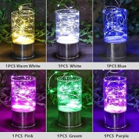 Hxweiye 6 Pack Multicolor Fairy Lights Battery Operated 7Ft 20Led Mini Fairy String Lights Mason Jar Lights Waterproof Firefly