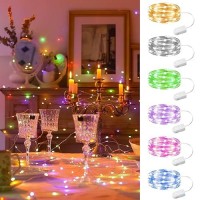 Hxweiye 6 Pack Multicolor Fairy Lights Battery Operated 7Ft 20Led Mini Fairy String Lights Mason Jar Lights Waterproof Firefly