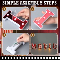 Aurelema Movie Light Up Letters Sign Party Decorations Battery Powered Marquee Lighted Sign Alphabet Led Letter Lights For Night