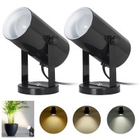 Gyrovu Dimmable Spotlights Indoor 3000K4000K6000K Adjustable Uplighting Indoor Floor Can Light 180 Rotatable Spotlight Accent