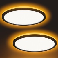 Deeplite Led Flush Mount Ceiling Light With Night Light 12 Inch 29W 3K4K6K Select Round Prism Panel Eyecaring Low Profile Wir