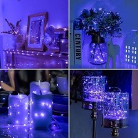 Hxweiye 6 Pack Blue Fairy Lights Battery Operated 7Ft 20Led Mini Fairy String Lights Mason Jar Lights Waterproof Firefly Starr