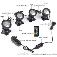 Hgservu Pond Lights Led Underwater Fountain Lights 36Led Bulbs With Timer Remote Control Colors Changing Submersible Spotlight S