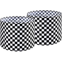 Medium Drum Lampshades Set Of 2 Blackwhite Checkered Lamp Shades 13 Top X 13 Bottom X 10 High Spider Modern Linen Lamp