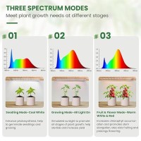 Kullsinss 6 Bars Grow Light Strip 36W 360 Leds Grow Lights For Indoor Plants Full Spectrum 660Nm3000K6000K Sunlike Plant Lig