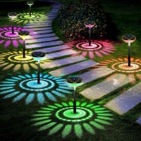 Outdoor Solar Pathway Lights Decorations,Color Changing+Warm White Led Solar Lights Outdoor,Ip67 Waterproof Solar Path Lights,Solar Powered Garden Lights For Walkway Yard Backyard Lawn Landscape Decor