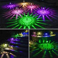 Outdoor Solar Pathway Lights Decorations,Color Changing+Warm White Led Solar Lights Outdoor,Ip67 Waterproof Solar Path Lights,Solar Powered Garden Lights For Walkway Yard Backyard Lawn Landscape Decor