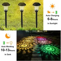 Outdoor Solar Pathway Lights Decorations,Color Changing+Warm White Led Solar Lights Outdoor,Ip67 Waterproof Solar Path Lights,Solar Powered Garden Lights For Walkway Yard Backyard Lawn Landscape Decor