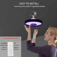 Ncbncb Bluetooth Speaker Ceiling Light 6000K Daylight 18W Waterproof Shower Light Flush Mount Ceiling Dimmable Rgb Color Change