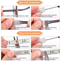 Precihw 20 Pack 4 Pin Led Strip Light Connectors 10 Mm Solderless Transparent Track Lighting Connectors Led Pin Connector For 5