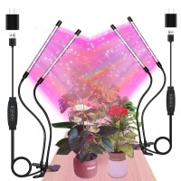 Zyzykeji Led Grow Lights 2 Packs 2 Heads Red Blue White Full Spectrum Plant Light With Clamp For Indoor Plants Seed Startin