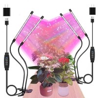 Zyzykeji Led Grow Lights 2 Packs 2 Heads Red Blue White Full Spectrum Plant Light With Clamp For Indoor Plants Seed Startin