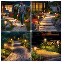 Kooper Solar Pathway Lights Outdoor 8 Pack Modern Solar Garden Lights Outdoor Waterproof Bright Solar Outdoor Landscape Path L