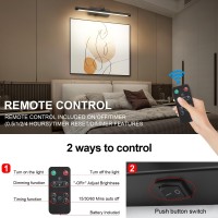 Kiloeye Wireless Picture Lights Battery Operated With Remote Black Rechargeable Picture Lights For Wall Brightness Dimmable Sti