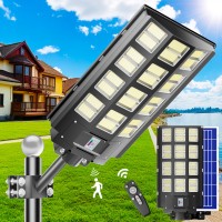 Jadisi 1Pack 3200W Solar Street Light Solar Street Lights Outdoor Waterproof 240000Lm 7000K Solar Powered Street Light Dusk To