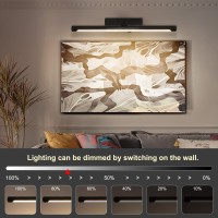 Wireless Picture Lights Battery Operated With Remote Black Rechargeable Picture Lights For Wall Brightness Dimmable Stickerscr