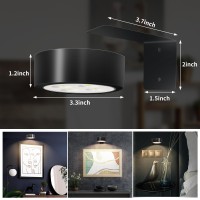 Ttq 4Pcs Magnetic Picture Lights Batteries Operated Painting Light With Remote And Dimmable Timer Black Art Display Light Wirele