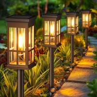 Kooper Solar Pathway Lights Outdoor 4 Pack Modern Solar Garden Lights Outdoor Waterproof Bright Solar Outdoor Landscape Path L