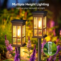 Kooper Solar Pathway Lights Outdoor 4 Pack Modern Solar Garden Lights Outdoor Waterproof Bright Solar Outdoor Landscape Path L