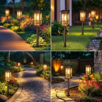 Kooper Solar Pathway Lights Outdoor 4 Pack Modern Solar Garden Lights Outdoor Waterproof Bright Solar Outdoor Landscape Path L