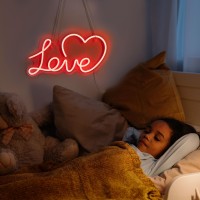 Mokispy Love Neon Sign Light Up Neon Signs For Room Wall Decorations 153 X8 Heart Neon Light Birthday Decoration Wedding P