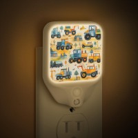 Led Night Light, Cartoon Truck Night Lights Plug Into Wall Graffiti Truck Warm Plug In Night Light Dusk To Dawn Sensor Led Lights For Bedroom Bathroom Stairway Hallway Kitchen